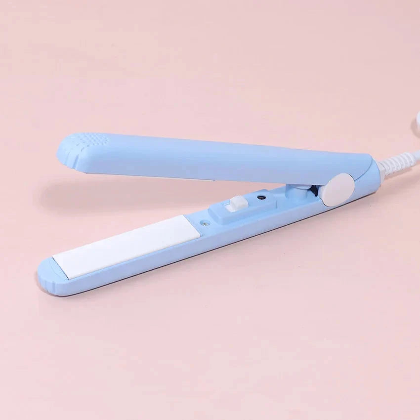 Mini Hair Straightener & Curler Tourmaline Ceramic 30s Heat-Up