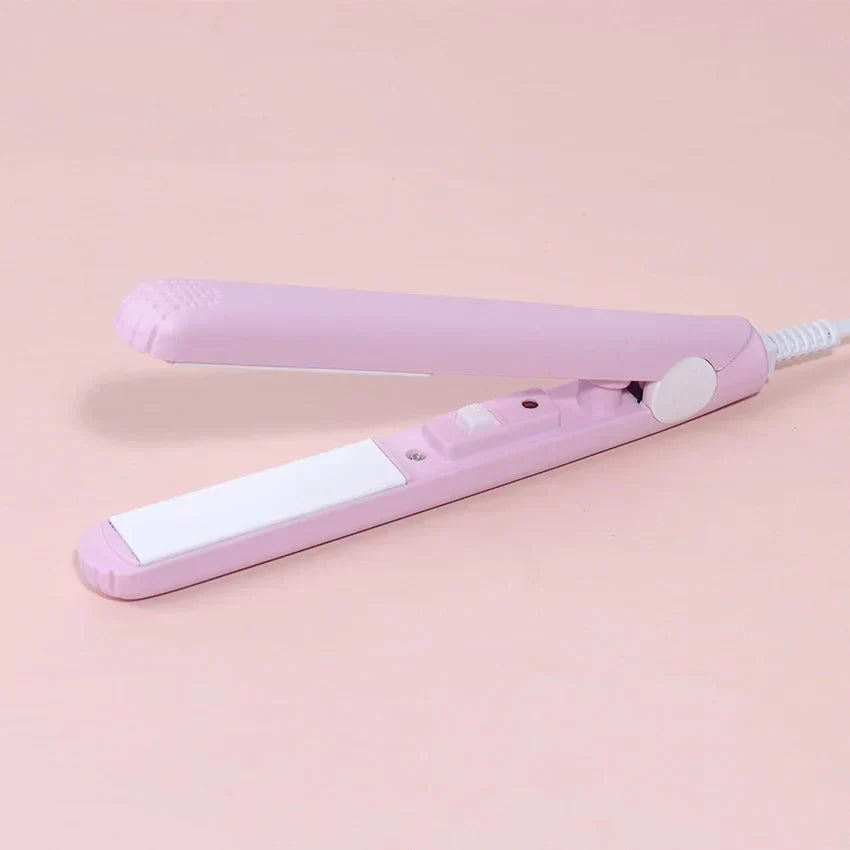 Mini Hair Straightener & Curler Tourmaline Ceramic 30s Heat-Up