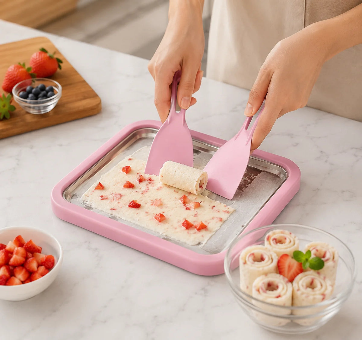 Mini Ice Cream Roll Plate No Electricity Stainless Steel