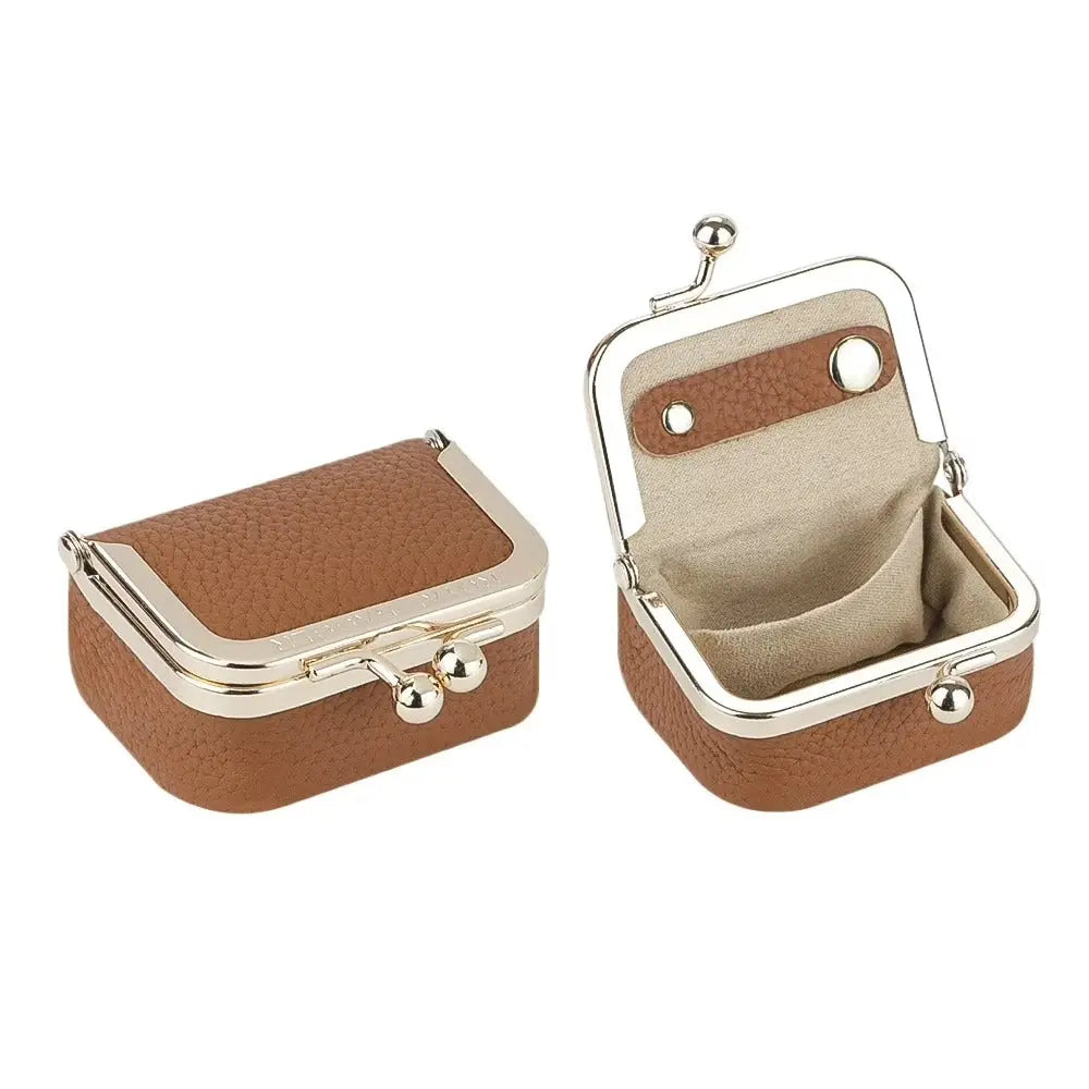 Mini Jewelry Box Faux Leather & Velvet Lined