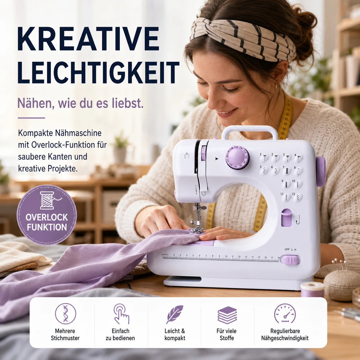 Mini Sewing Machine Compact & Durable 12 Stitches