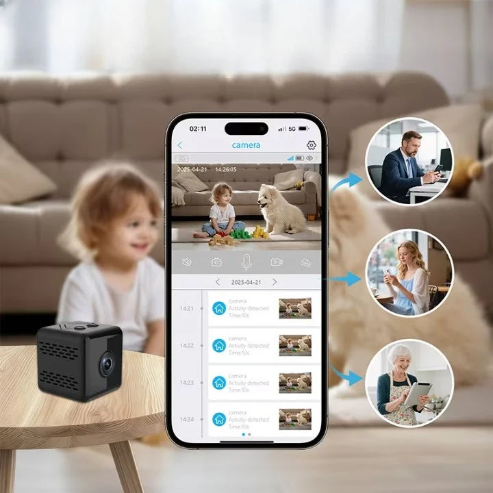 Mini Surveillance Camera HD 1080P Wi-Fi Streaming Magnetic Mount