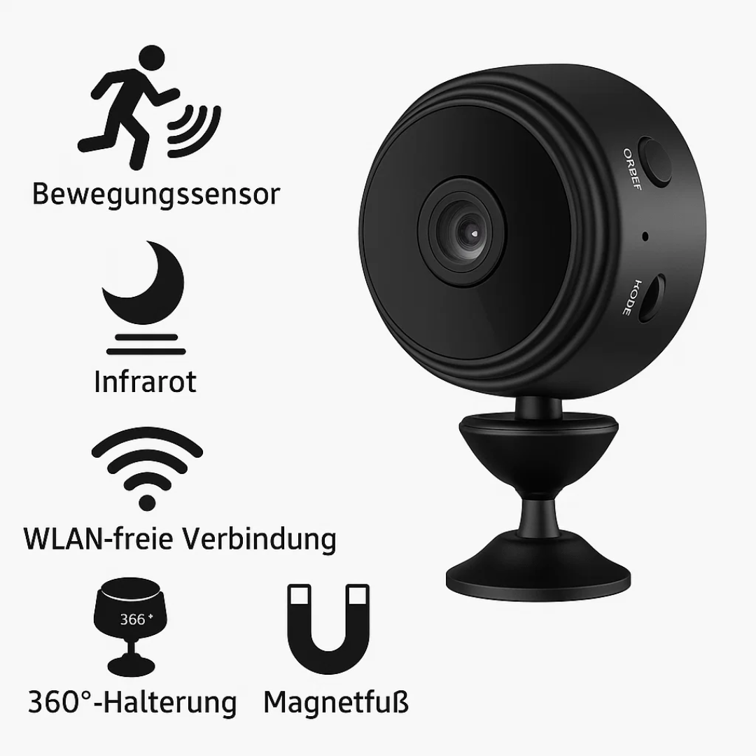 Mini Surveillance Camera Wi-Fi Hotspot Night Vision MicroSD Recording