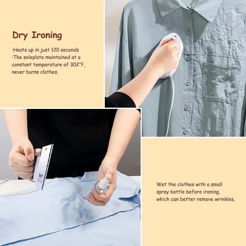 Mini Travel Iron Dual Voltage Ceramic Diamond Soleplate