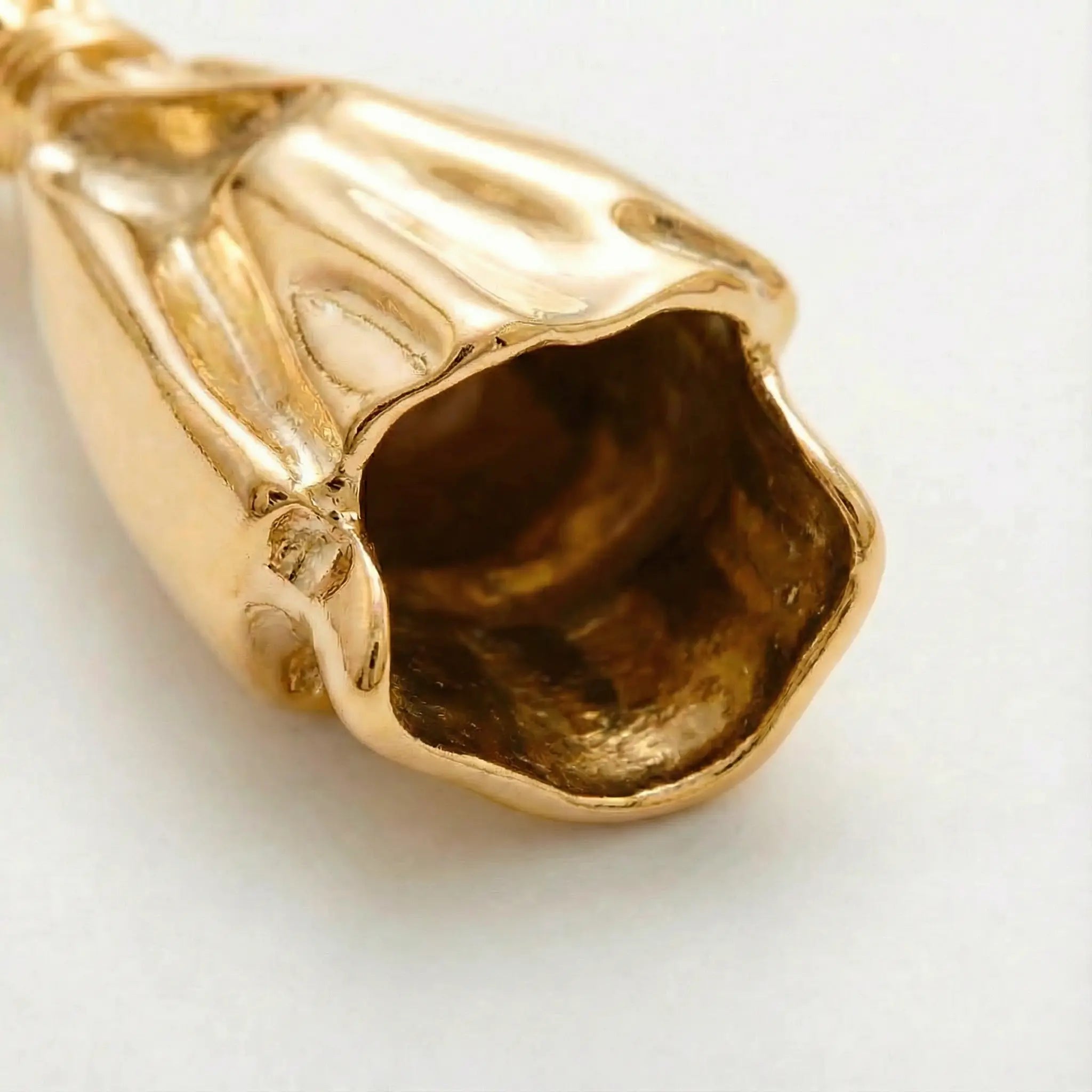 Mini Vase Brooch Sculptural Metal Real Flower Holder