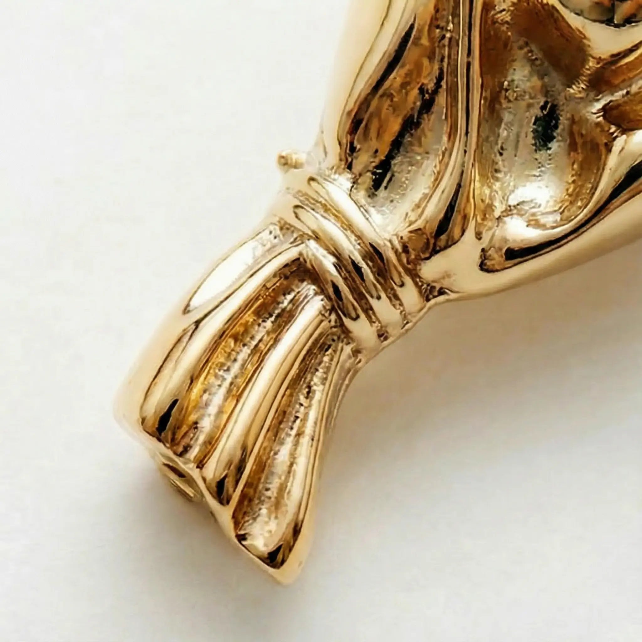 Mini Vase Brooch Sculptural Metal Real Flower Holder