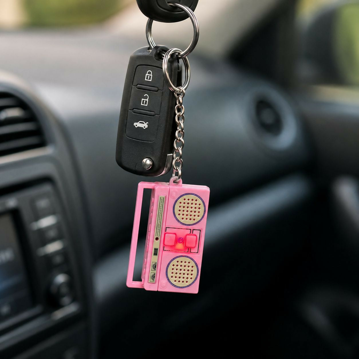 Mini Voice Recorder Keychain Retro Radio Recording & Playback