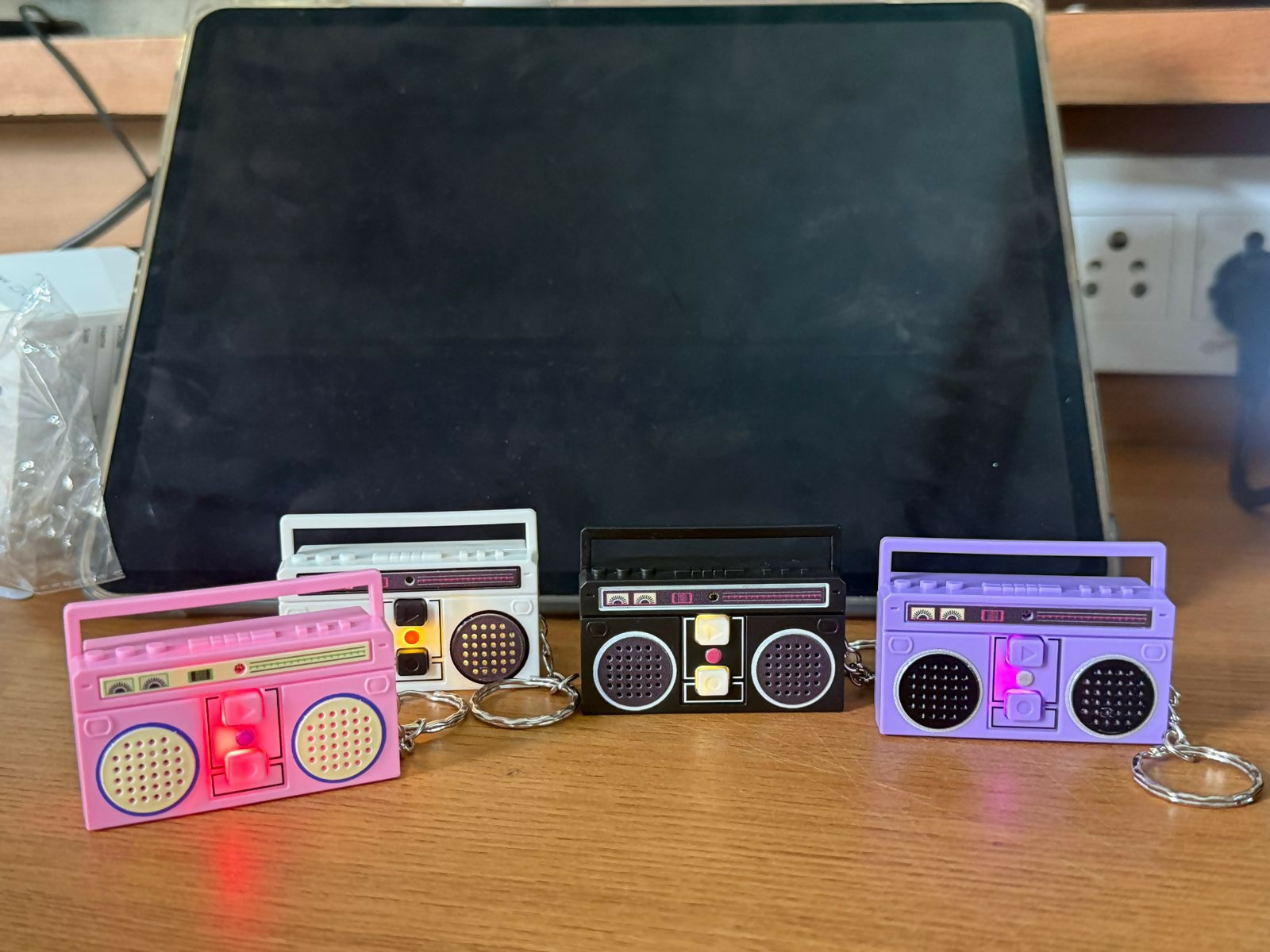 Mini Voice Recorder Keychain Retro Radio Recording & Playback