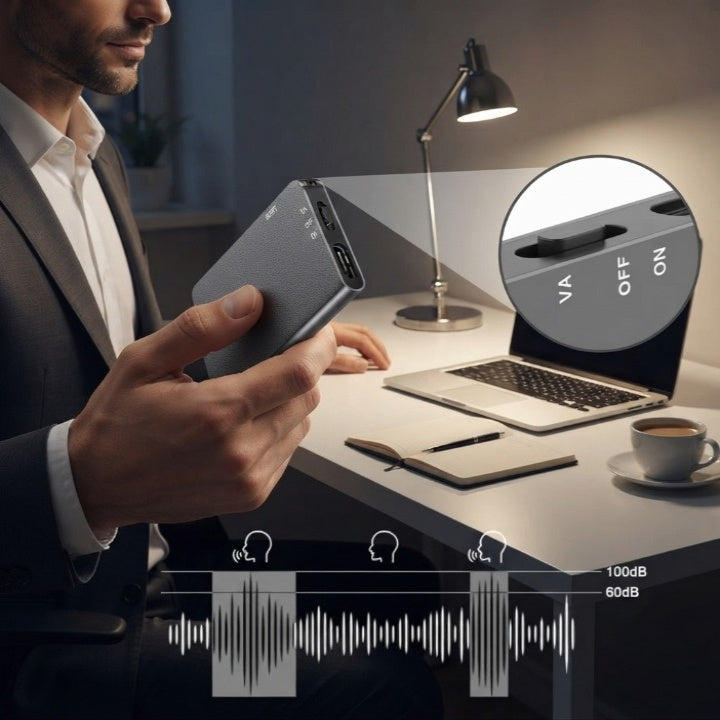 Mini Voice Recorder Voice-Activated USB-C Fast Charge 50-Hour Battery