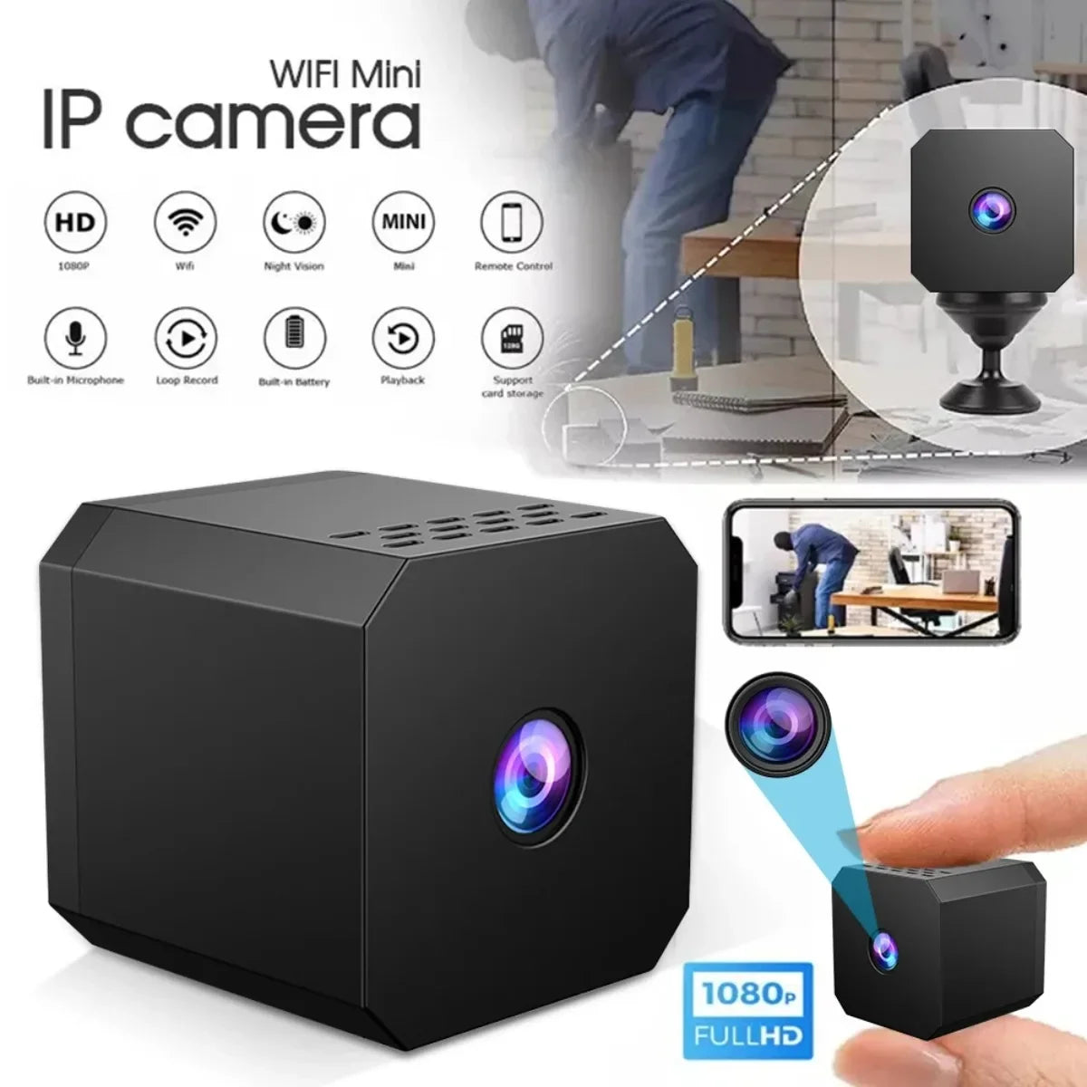 Mini Wi-Fi Camera Full HD Night Vision Battery Powered