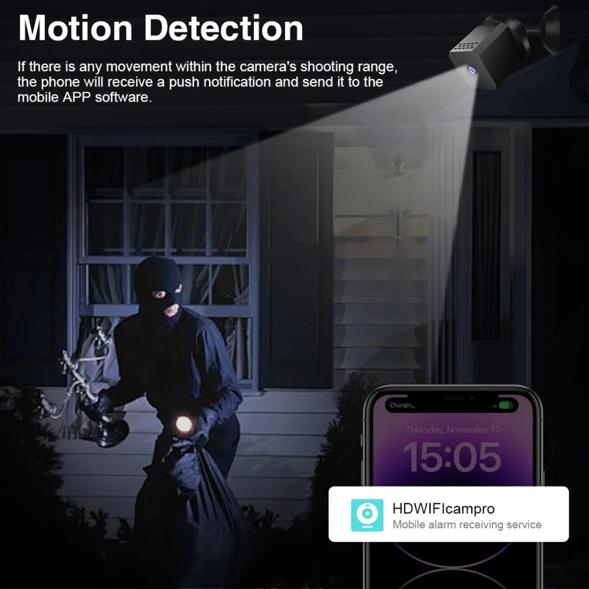 Mini Wi-Fi Camera Full HD Night Vision Battery Powered