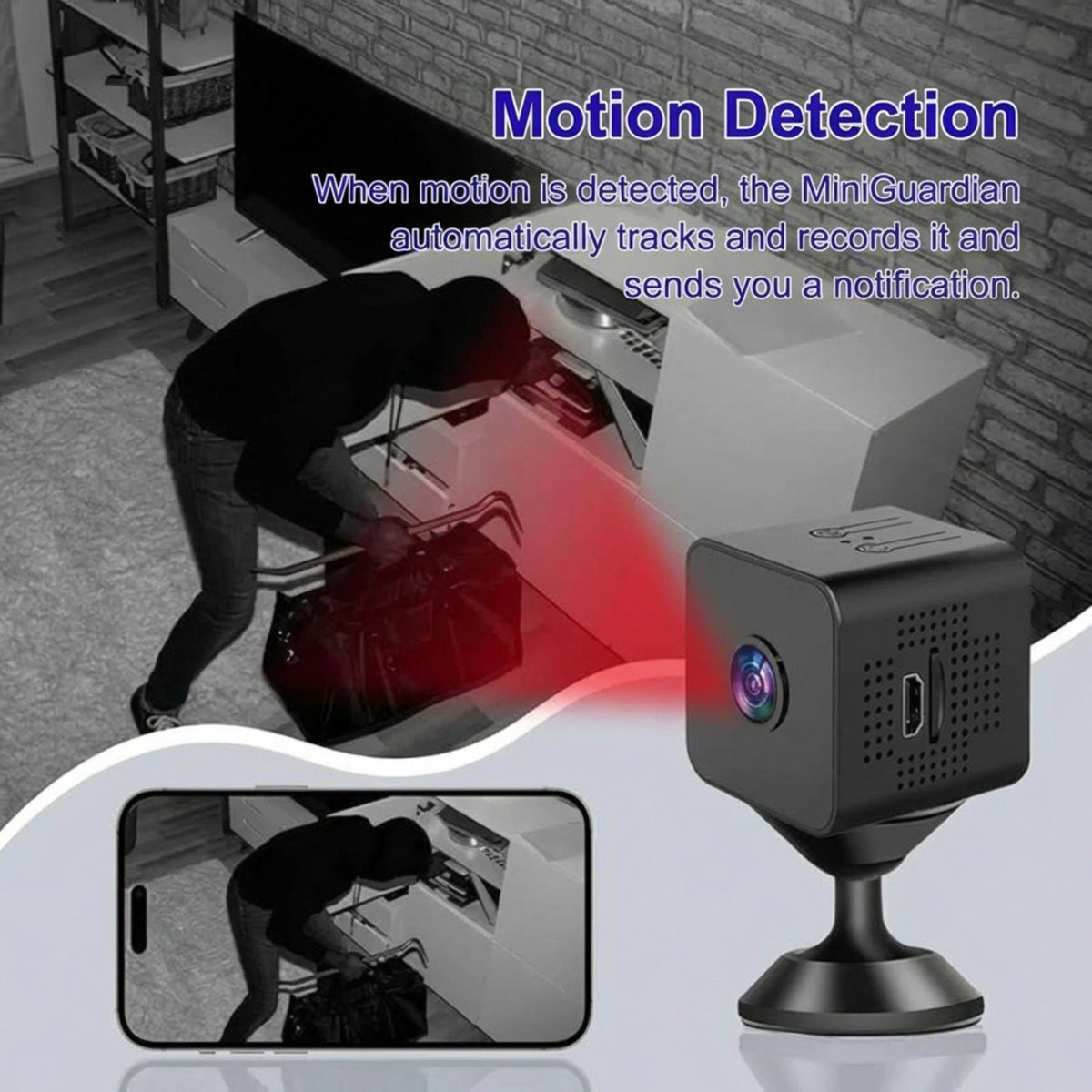 Mini Wi‑Fi Camera Night Vision Motion Alerts