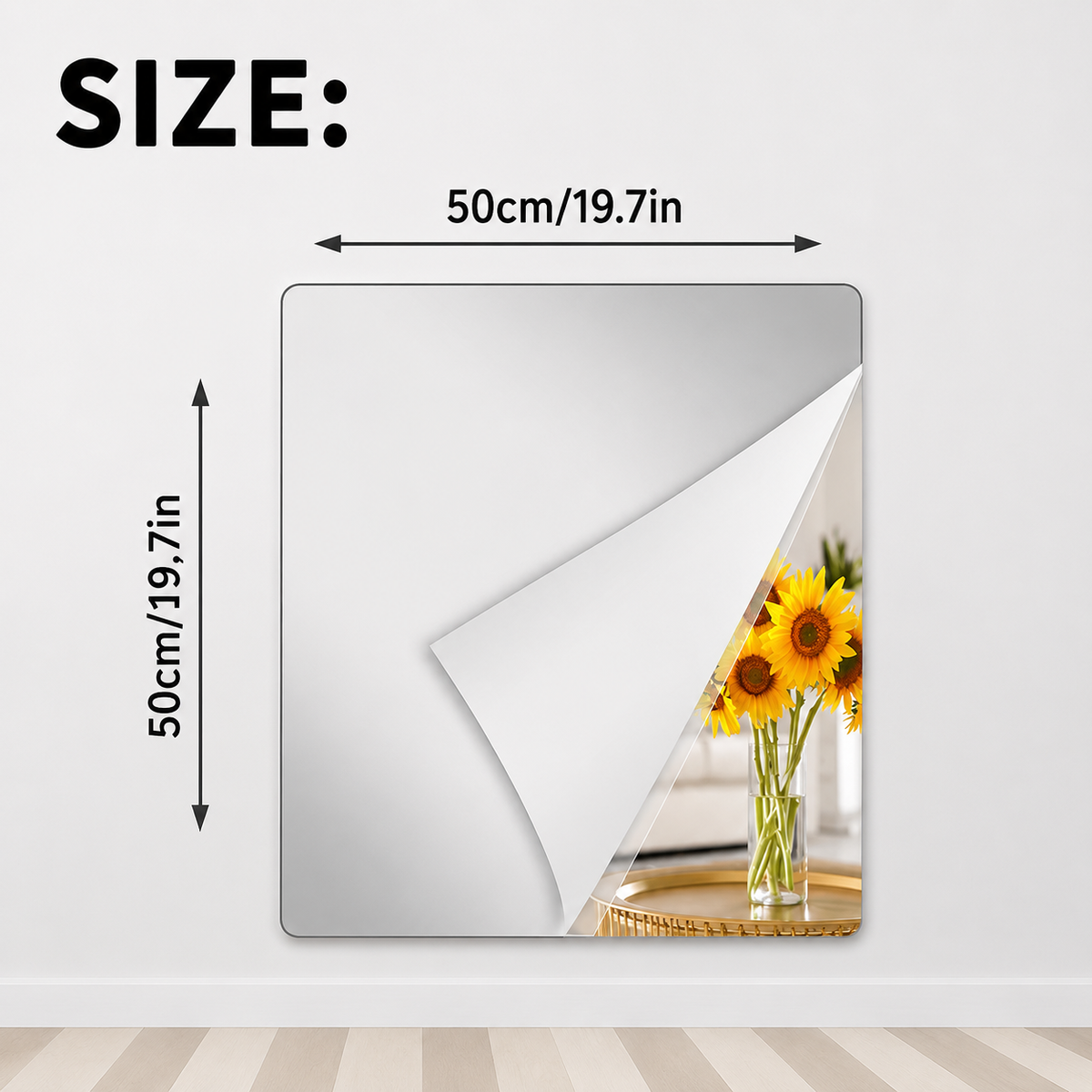Mirror Film Self-Adhesive Shatterproof Crystal Clear