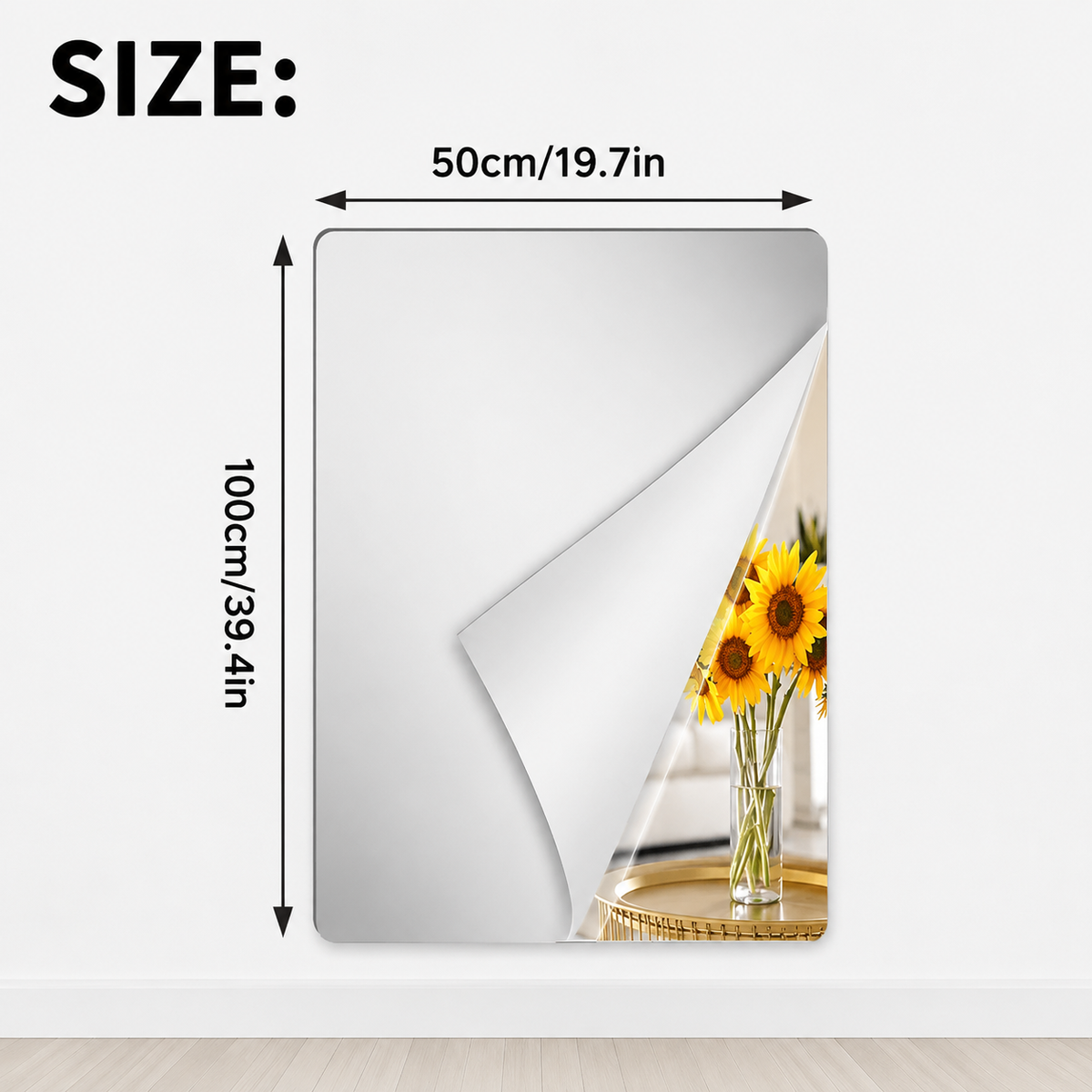 Mirror Film Self-Adhesive Shatterproof Crystal Clear