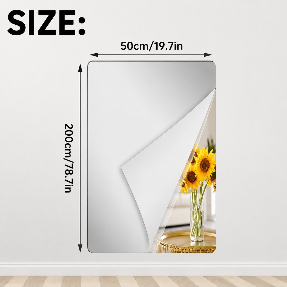 Mirror Film Self-Adhesive Shatterproof Crystal Clear