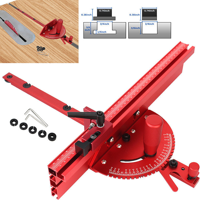 Miter Gauge Adjustable 0–60° Anodized Aluminum