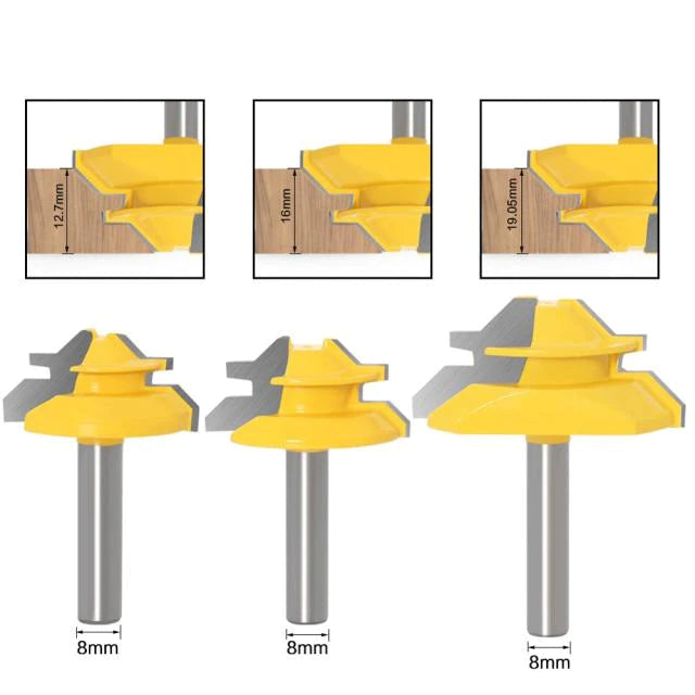Miter Router Bit 45-Degree Carbide & Teflon Coated