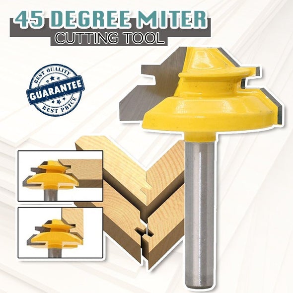 Miter Router Bit 45-Degree Carbide & Teflon Coated
