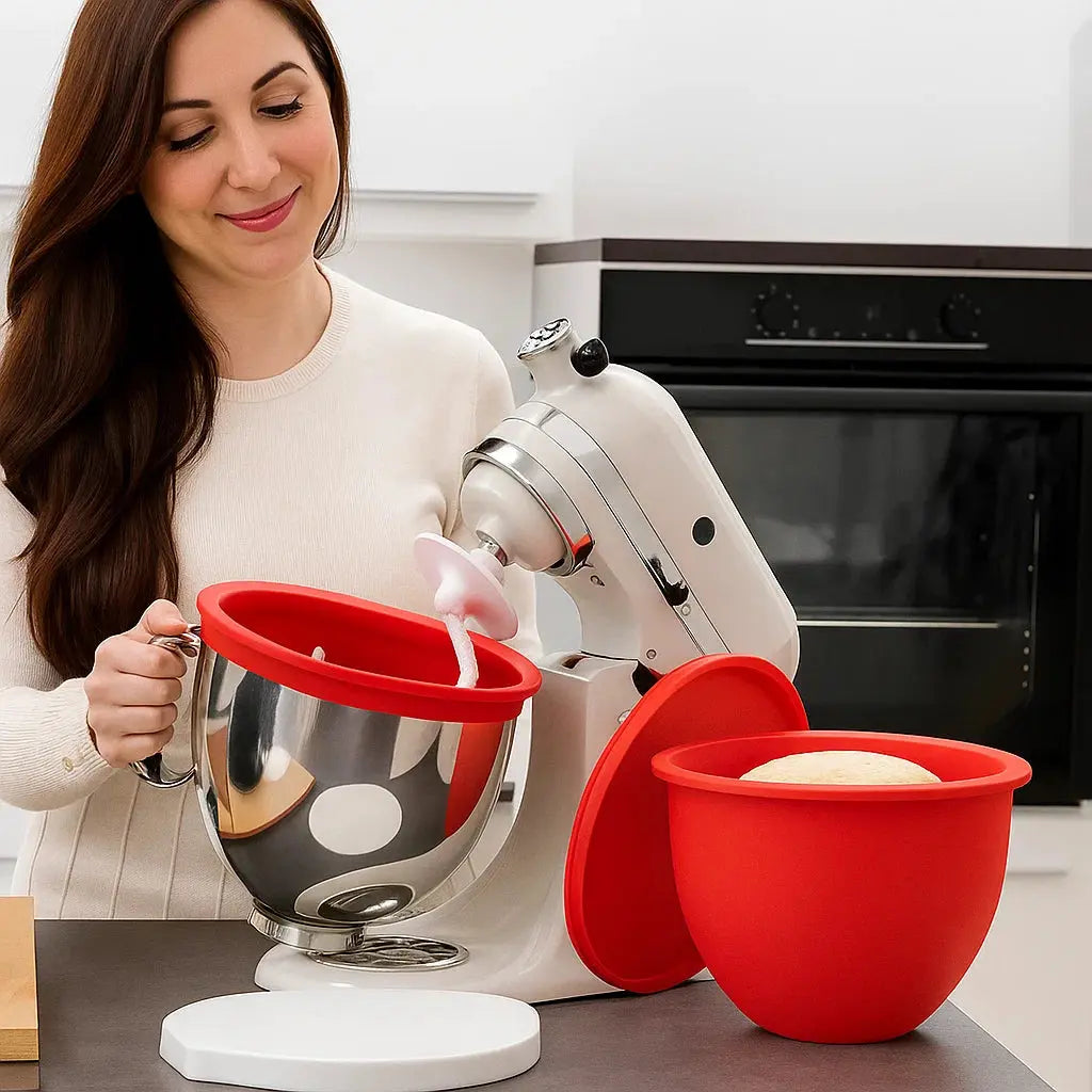 Mixing Bowl Insert Food-Grade Silicone With Lid Dishwasher Safe