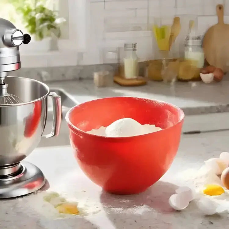 Mixing Bowl Insert Food-Grade Silicone With Lid Dishwasher Safe