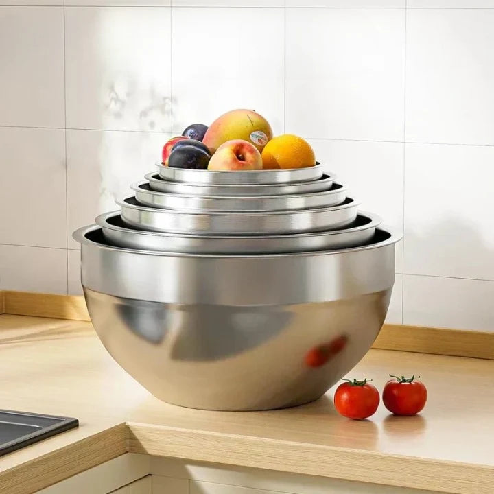 Mixing Bowl Set Stainless Steel Airtight Lids & Graters