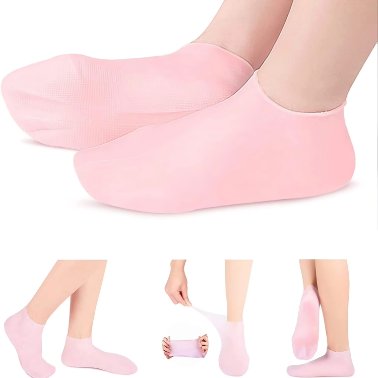 Moisturizing Foot Socks Silicone Non-Slip Reusable Set of Three
