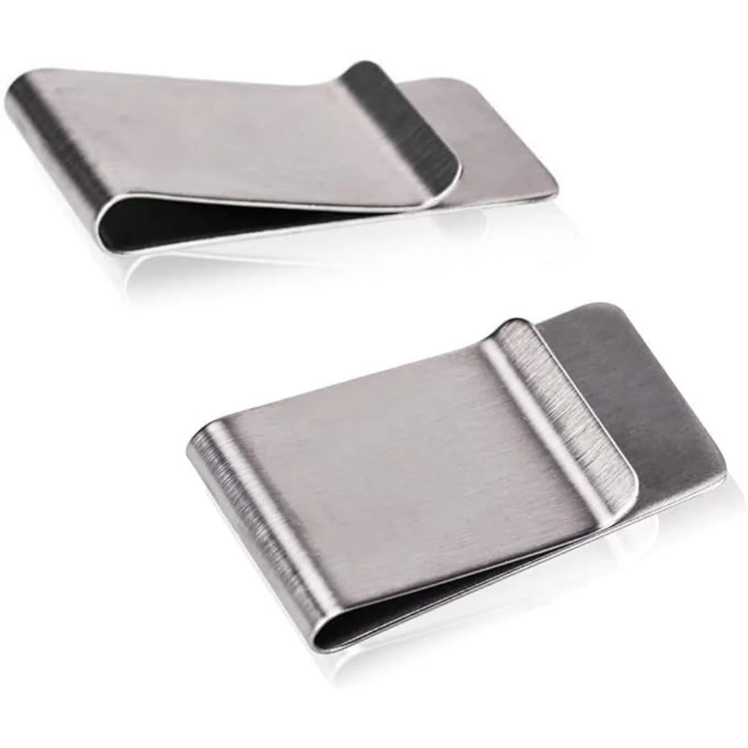 Money Clip Stainless Steel Brushed Finish Set of 2