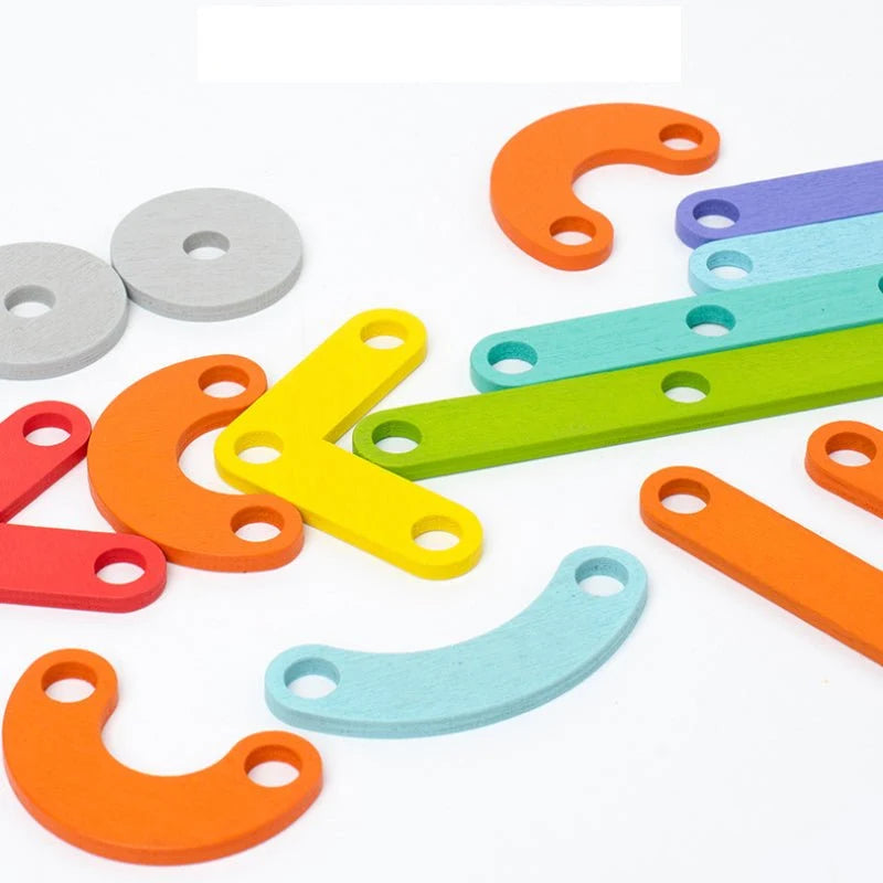 Montessori Pegboard Wood & ABS Pieces Template Cards
