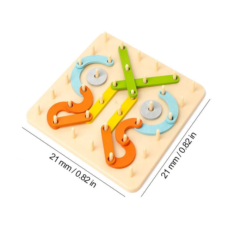 Montessori Pegboard Wood & ABS Pieces Template Cards