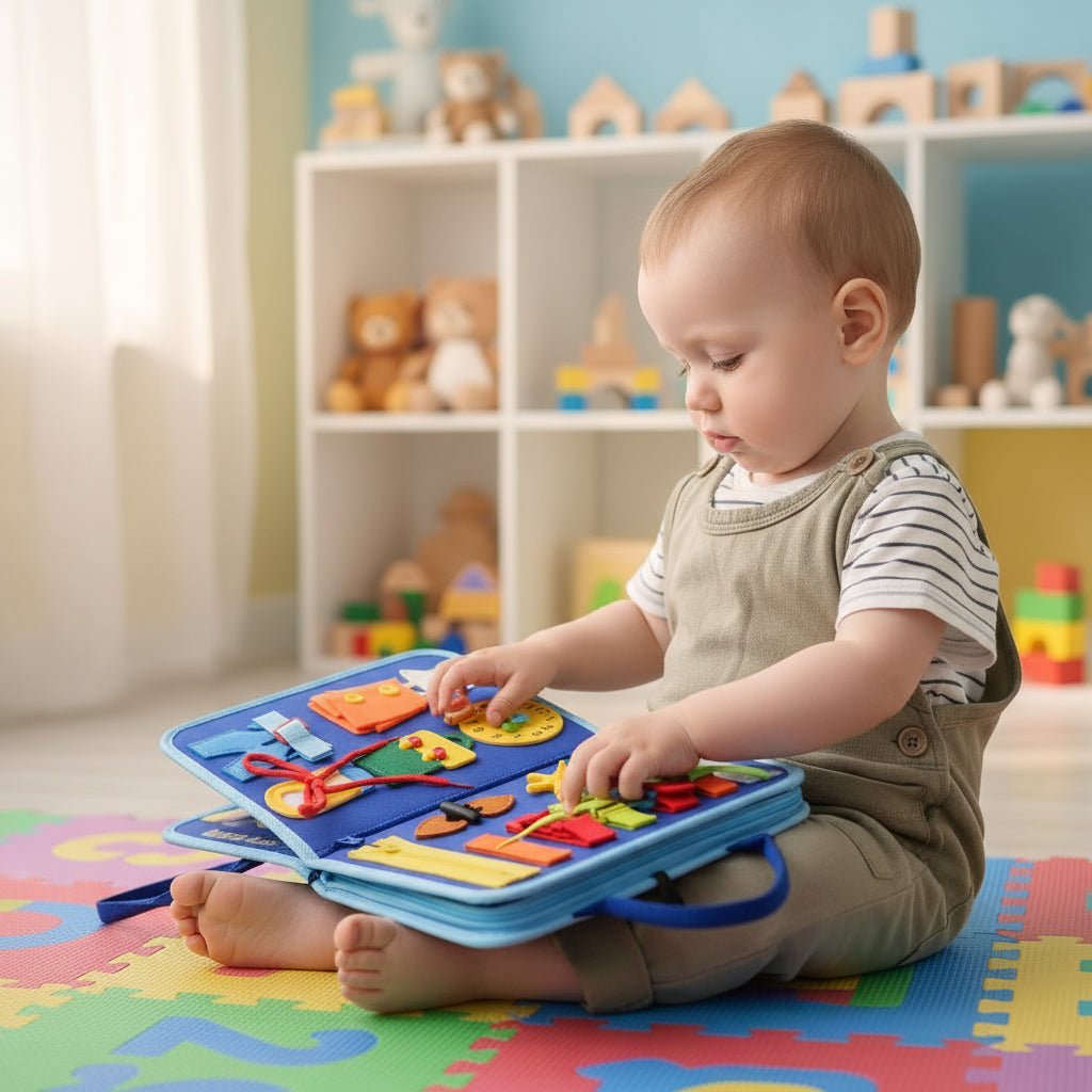 Montessori Sensory Board 15 Activities Wool Travel-Size