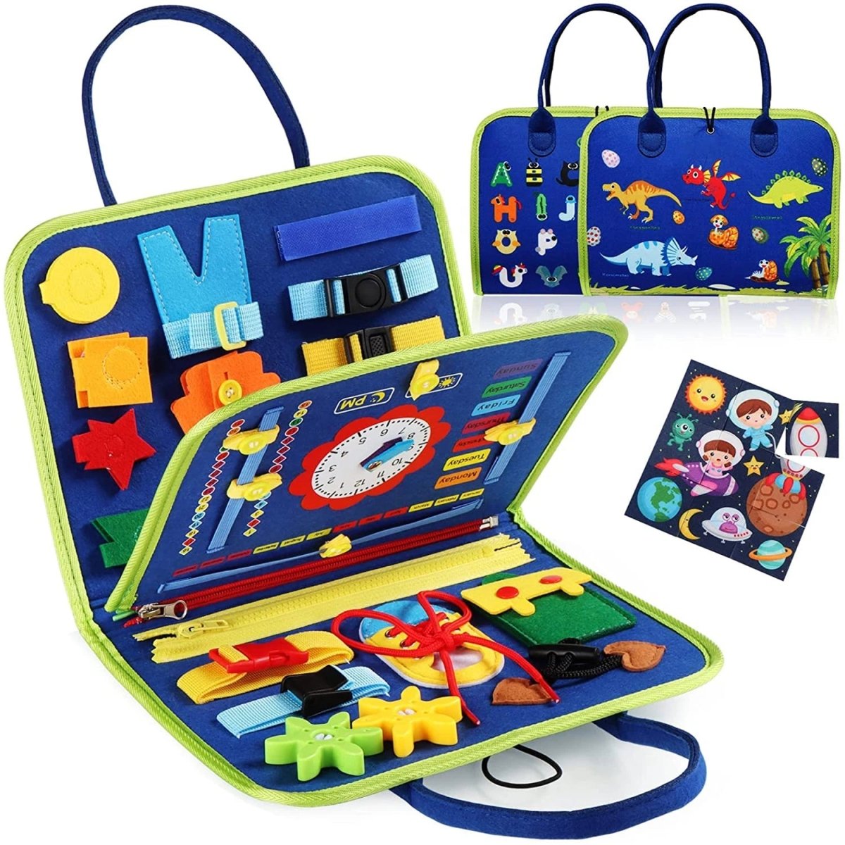 Montessori Sensory Board 15 Activities Wool Travel-Size
