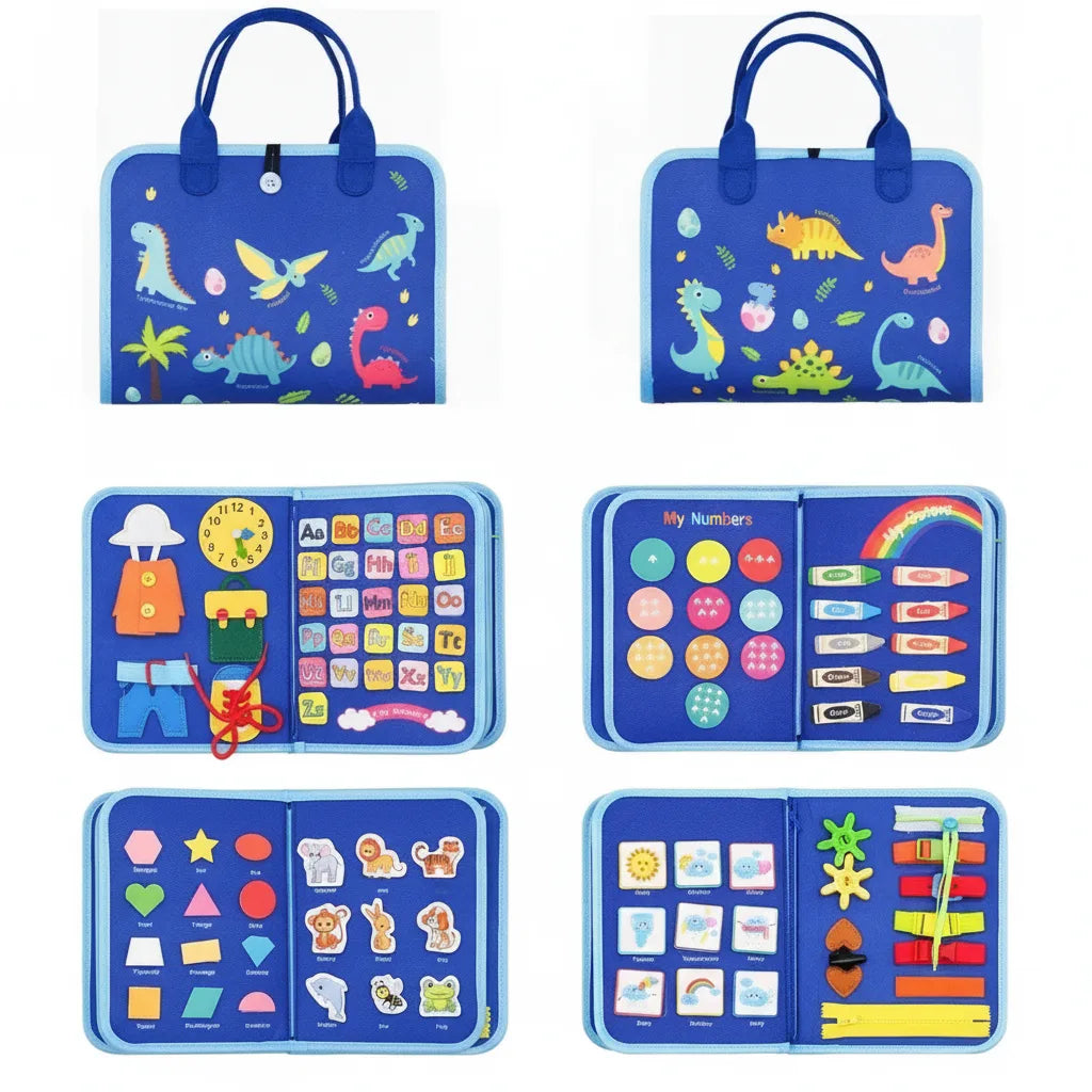 Montessori Sensory Board 15 Activities Wool Travel-Size