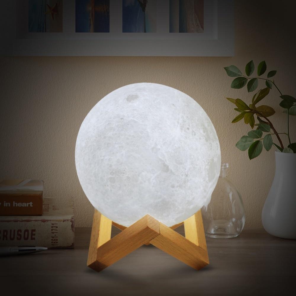 Moon Lamp 3D Crater Touch Dimmer USB Rechargeable