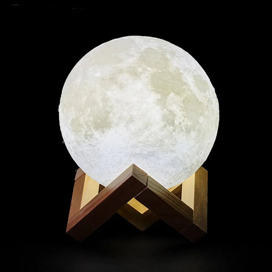 Moon Lamp Touch Dimmable 16 Colors Wooden Stand