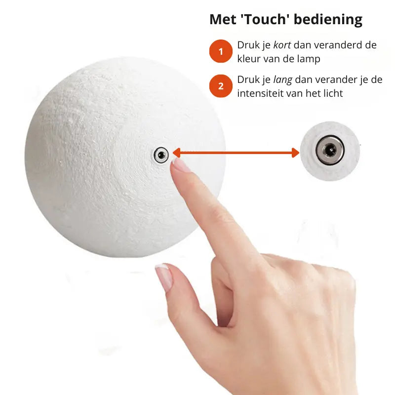 Moon Lamp Touch Dimmable 16 Colors Wooden Stand