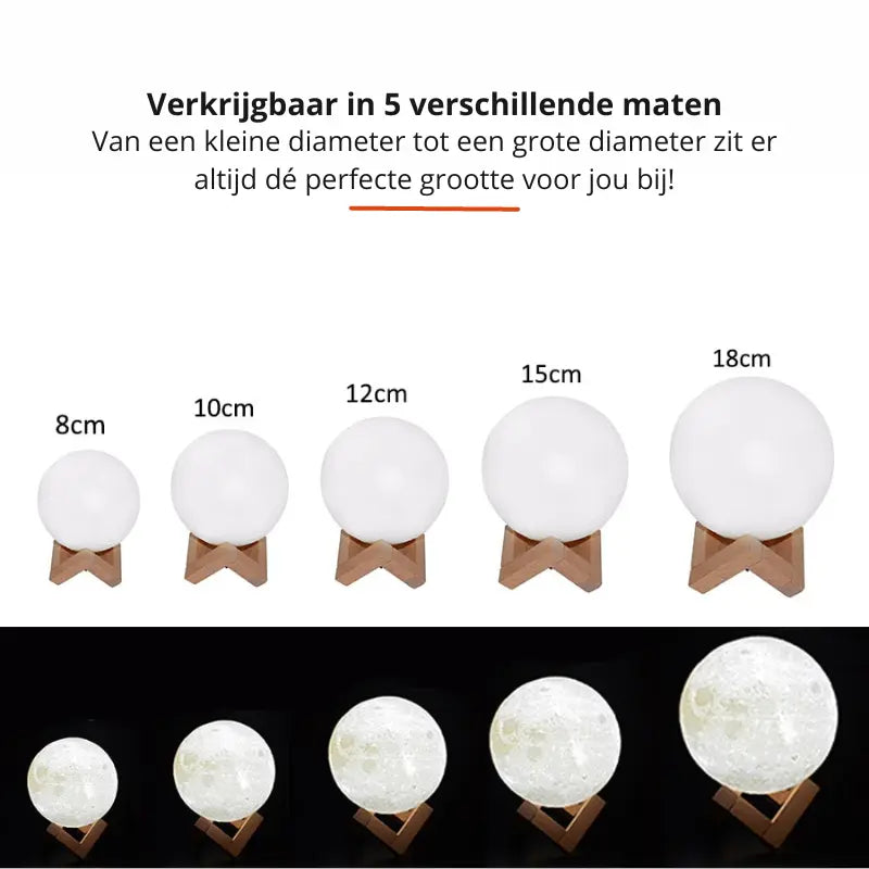 Moon Lamp Touch Dimmable 16 Colors Wooden Stand