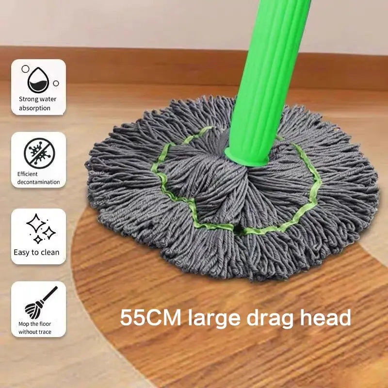 Mop Head Self-Wringing Microfiber 21.7 Inch Rotating Base