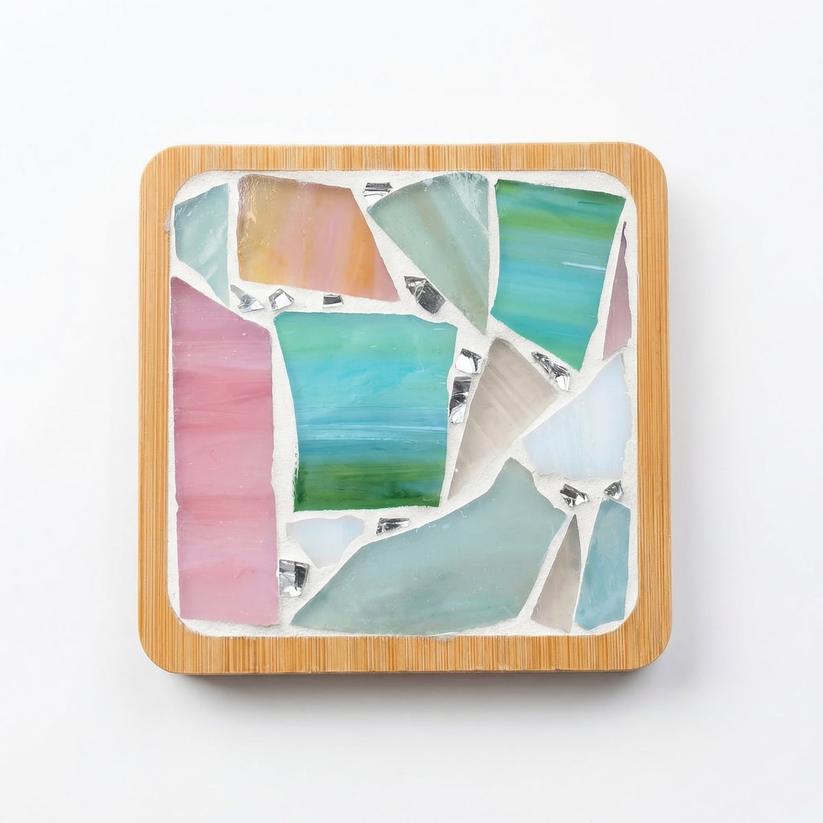 Mosaic Coaster Kit Wood Bases & 12 Designs
