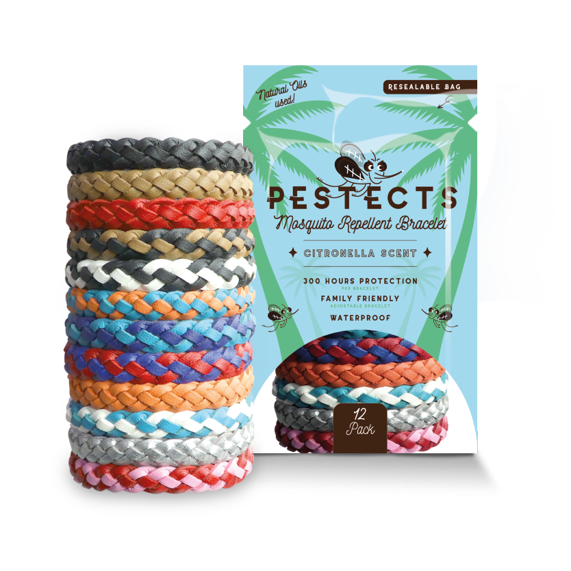 Mosquito Repellent Bracelet Citronella Silicone Waterproof 300-Hour Protection