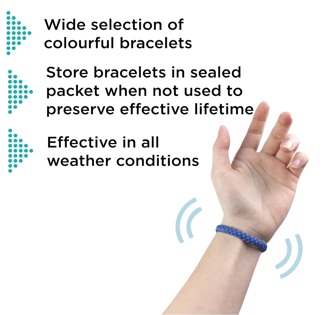 Mosquito Repellent Bracelet Citronella Silicone Waterproof 300-Hour Protection