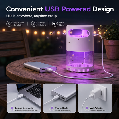 Mosquito Trap USB-Powered UV Light & Silent Fan