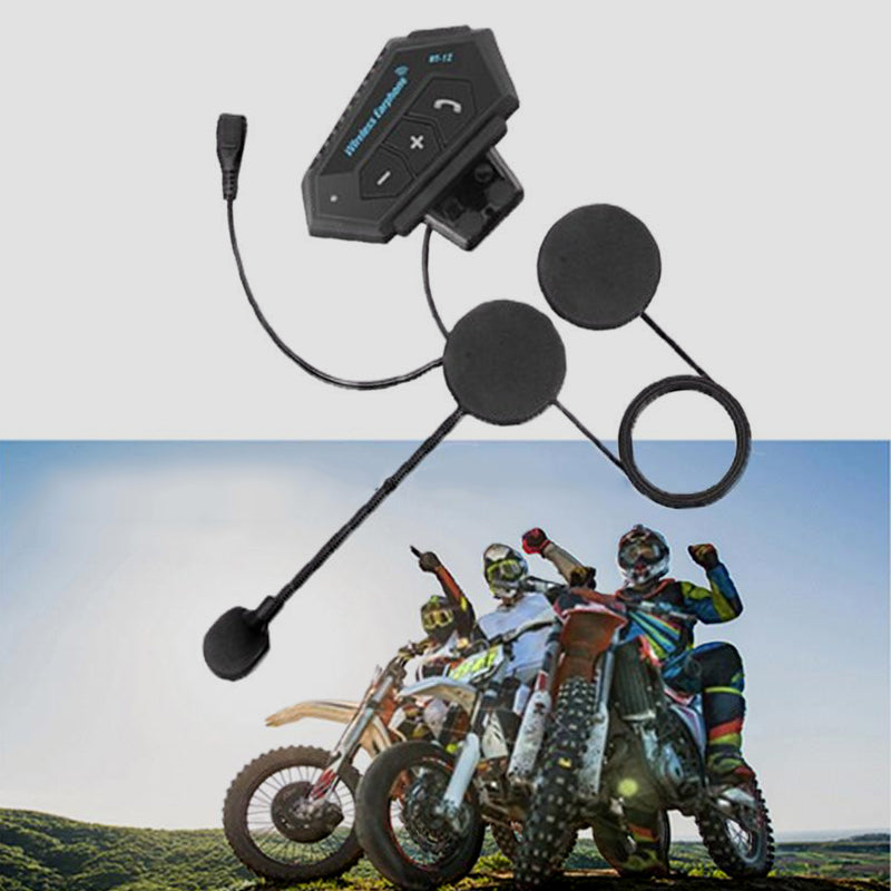 Motorcycle Bluetooth Headset Noise-Cancelling Intercom 32-Hour Battery