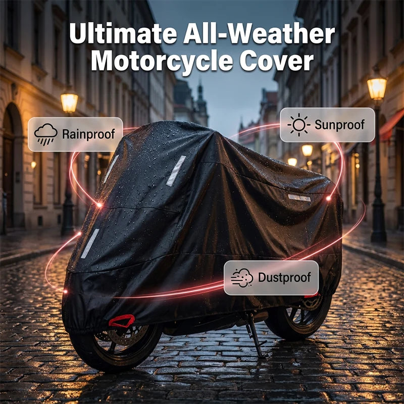 Motorcycle Cover Oxford Fabric Reflective Strips & Lock Openings