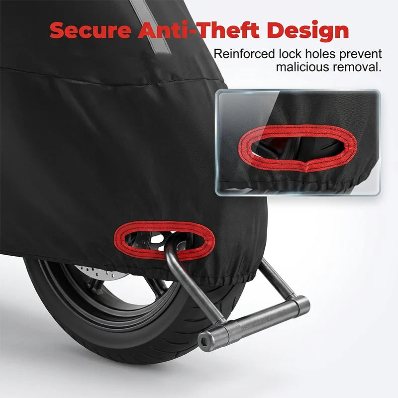 Motorcycle Cover Oxford Fabric Reflective Strips & Lock Openings