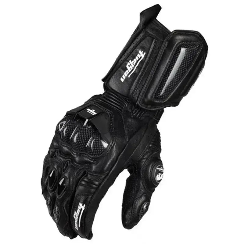 Motorcycle Gloves Leather Carbon Fiber Knuckles Touchscreen