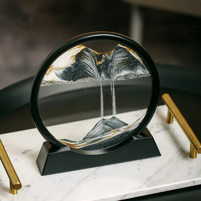 Moving Sand Picture Stress Relief Glass & ABS Frame