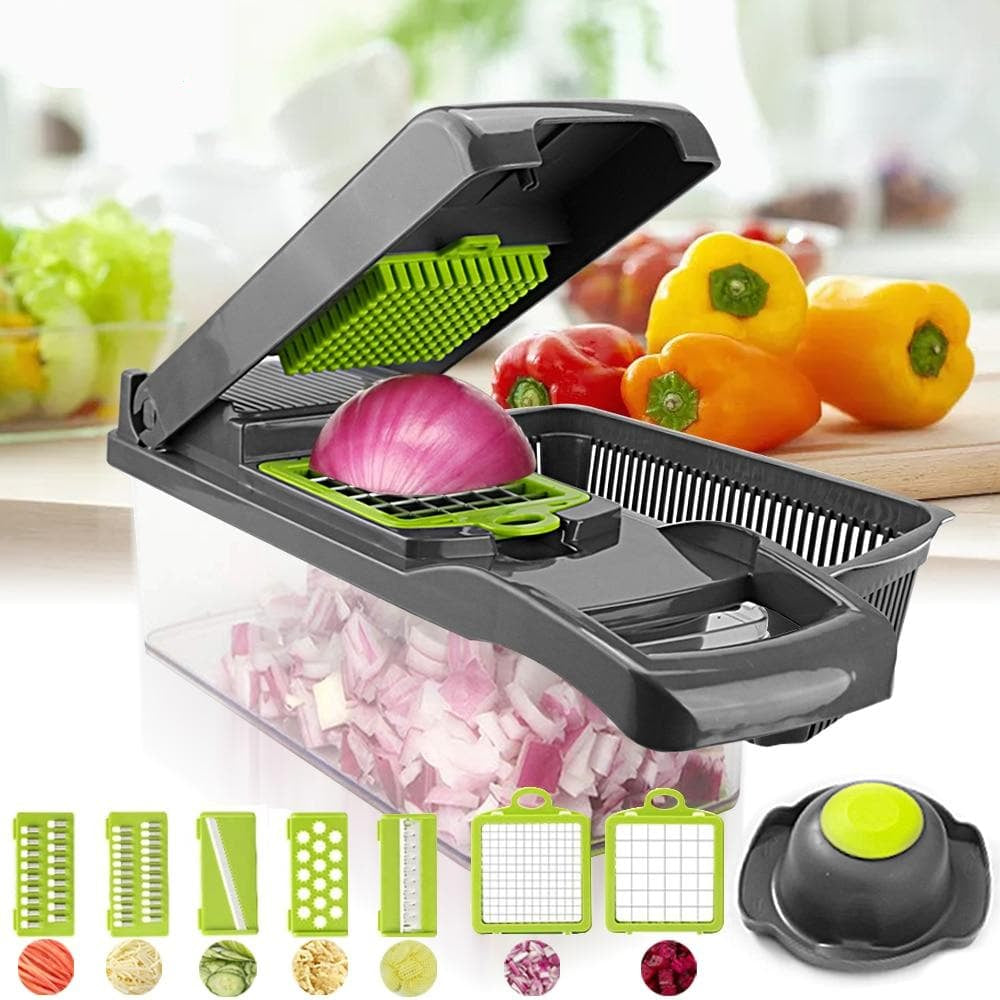 Multi Cutter Seven Stainless Steel Blades Non-Slip Base