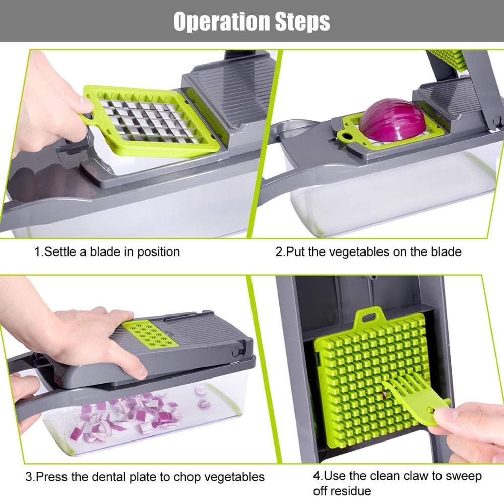 Multi Cutter Seven Stainless Steel Blades Non-Slip Base