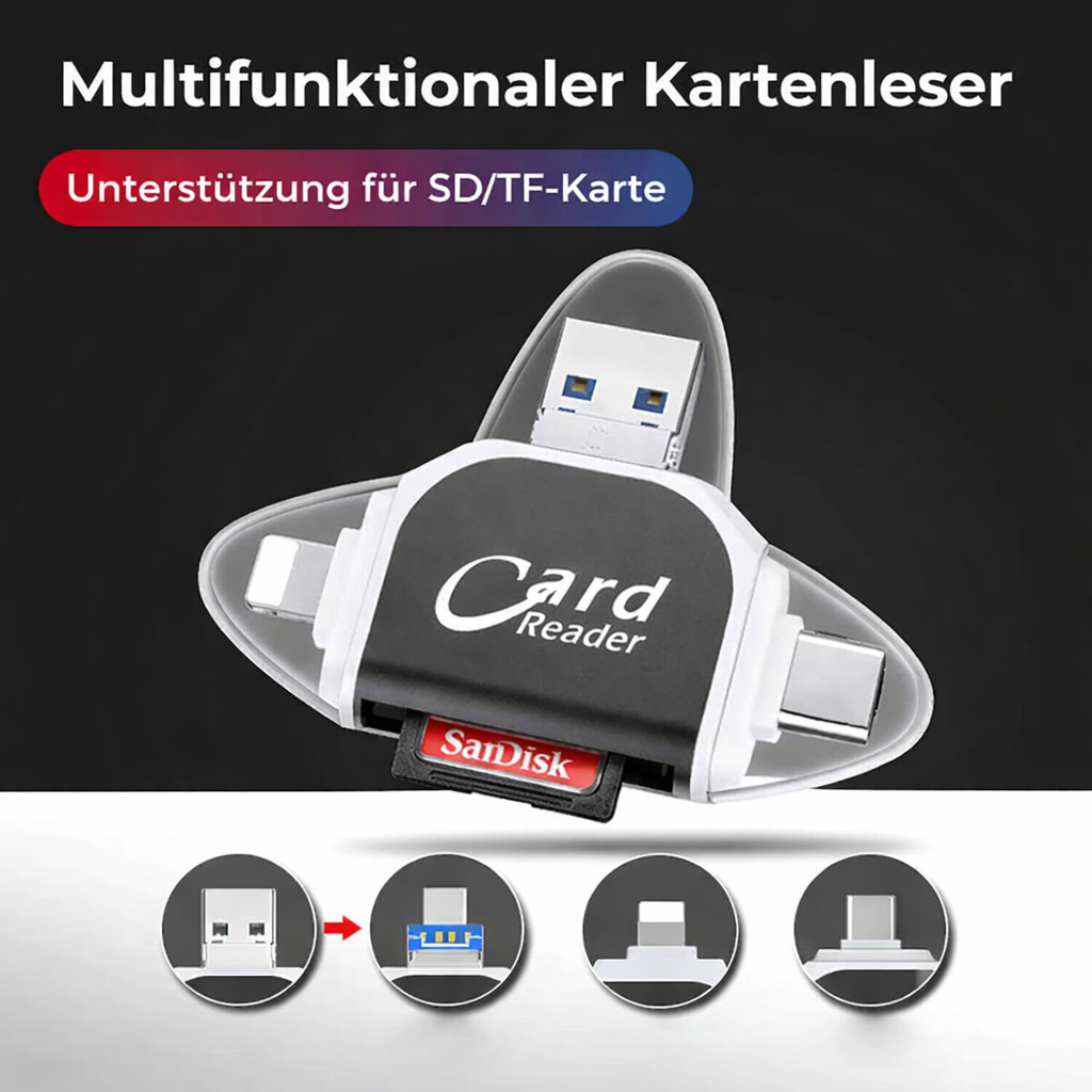 Multiport Card Reader USB-C USB-A Lightning SD & MicroSD
