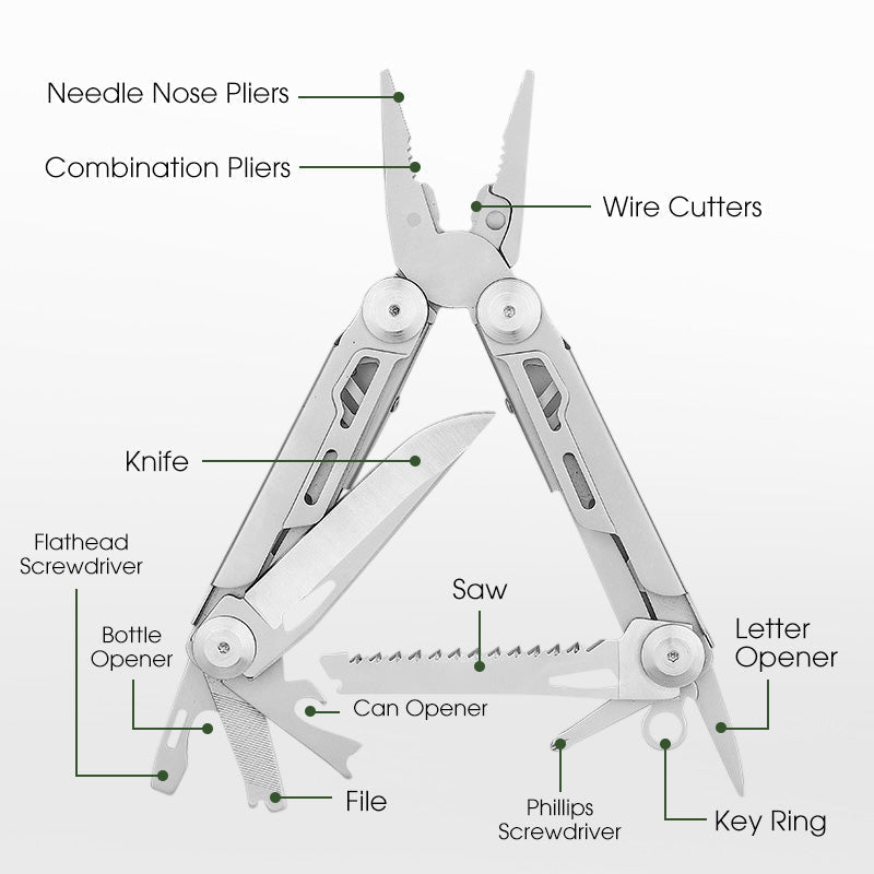 Multitool 12-In-1 Foldable Stainless Steel